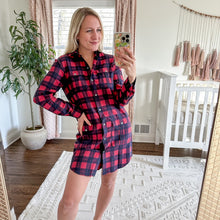 Load image into Gallery viewer, ATM Anthony Thomas Melillo Hollyberry Midnight Plaid Flannel Dress
