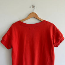 Load image into Gallery viewer, Madewell (Re)sourced Terry Sweatshirt V-Neck Short Sleeve T-Shirt Red XS
