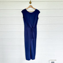 Load image into Gallery viewer, Prologue Sleeveless Cropped Leg Tie Front Round Neck Jumpsuit Navy Blue XS
