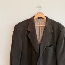 Load image into Gallery viewer, Bill Blass 100% Cashmere 3-Button Suit Jacket Blazer Moss Green 46R
