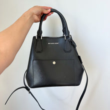 Load image into Gallery viewer, Michael Kors Greenwich Leather Crossbody Strap Large Bucket Grab Bag Black NWT
