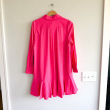 Load image into Gallery viewer, Tuckernuck Callahan Collared 3/4 Sleeve Flowy Mini Shirt Dress Hot Pink M NWT
