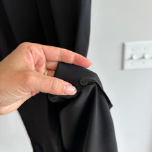 Load image into Gallery viewer, Eileen Fisher Silk Georgette Button Up Shirt Midi Dress Black M
