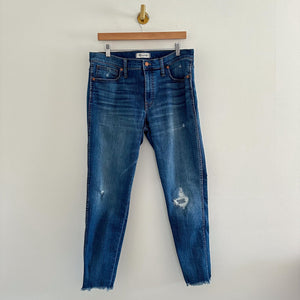 Madewell 9" High Rise Skinny Jeans in Allegra Wash Distressed 32