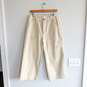 Solai The Label Cotton High Rise Wide Leg Pants Cream L