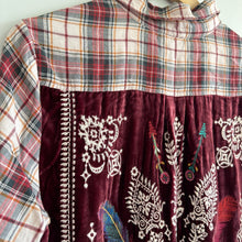 Load image into Gallery viewer, Johnny Was Lorie Plaid Pattern Embroidered Long Sleeve Shirt Red M
