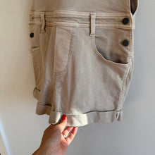 Load image into Gallery viewer, Calvin Klein Women Cut Off Cuffed Bib Overall Shortalls Beige XS
