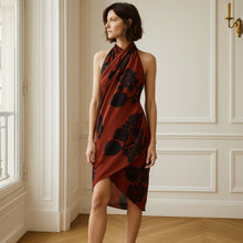 Load image into Gallery viewer, Lafayette 148 New York Floral Print Sheer Scarf Red One Size NWT
