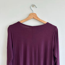 Load image into Gallery viewer, Eileen Fisher Stretch Tencel Jersey 3/4 Sleeve Midi Dress Wine S
