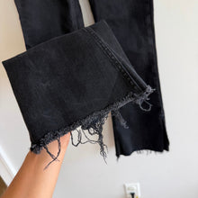 Load image into Gallery viewer, We The Free Raw Hem Denim High Rise Flared Jeans Black 30
