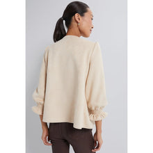 Load image into Gallery viewer, Tuckernuck Bone Suede Easton V-Neck Ruffles 3/4 Sleeve Blouse Cream S
