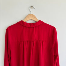 Load image into Gallery viewer, Anthropologie Maeve Long Sleeve Popover Button Chiffon Blouse Red 6
