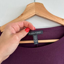 Load image into Gallery viewer, Eileen Fisher Stretch Tencel Jersey 3/4 Sleeve Midi Dress Wine S

