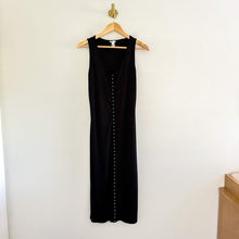 Load image into Gallery viewer, BP. Snap Front Sleeveless Ribbed Bodycon Scoop Neck Midi Tank Dress Black M

