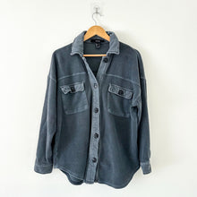 Load image into Gallery viewer, Forever 21 Button Front Collared Long Sleeve Casual Shacket Shirt Gray S
