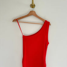 Load image into Gallery viewer, Michael Stars Coco One Shoulder Side Slit Bodycon Midi Dress in Salsa Red L

