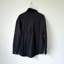 Load image into Gallery viewer, Spiritual Gangster Wave Quilted Snap Front Long Sleeve Shacket Black M
