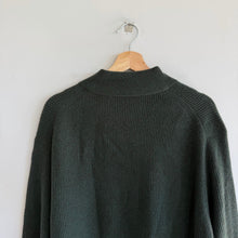 Load image into Gallery viewer, Vineyard Vines 100% Cashmere 1/4 Zip Leather Pullover Sweater Dark Green XL
