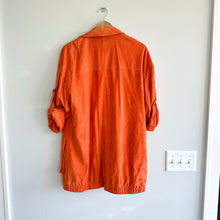 Load image into Gallery viewer, ST. JOHN Silken Suede Slouchy Strap Sleeve Jacket Soft Sienna Orange NWT
