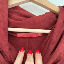 Load image into Gallery viewer, PrAna Carys Pullover Hooded Short Sleeve Casual Mini Dress Burnt Red XS
