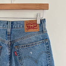 Load image into Gallery viewer, Levi&#39;s 501 Distressed High Rise Button-Fly Denim Straight Jeans Blue 24
