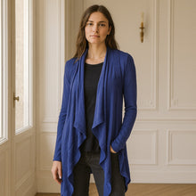 Load image into Gallery viewer, Lululemon Express Yourself Wrap Cashmere Blend Cardigan Sweater Blue 4
