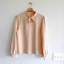 Load image into Gallery viewer, Anthropologie Eri + Ali Bow Tie-Neck Accent Long Sleeve Blouse Cream Beige S
