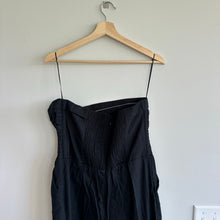 Load image into Gallery viewer, Abercrombie &amp; Fitch Pleated Strapless Jumpsuit Black L NWT
