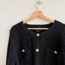 Load image into Gallery viewer, Line And Dot Khloe Boucle Button Front Casual Knit Cardigan Black L
