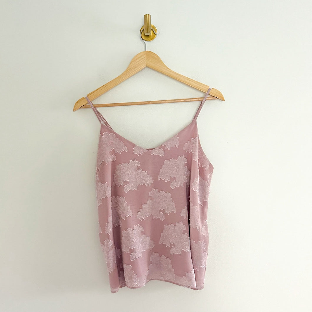 Anthropologie Sunday In Brooklyn Floral Lace V-Neck Pullover Camisole Top Pink S