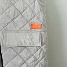 Load image into Gallery viewer, Nikki Jones Montreal Spring 24 Collection Hooded Mid-Length Quilted Vest Cream M
