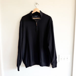 Fairway & Green Baruffa Merino Long Sleeve 1/4 Zip Windsweater Black XXL
