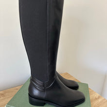 Load image into Gallery viewer, Aquatalia Leather Zip Up Block Heels Knee High Boots Black 8.5
