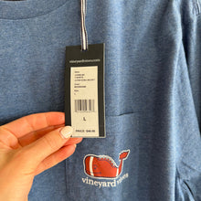 Load image into Gallery viewer, Vineyard Vines Football Whale Pocket Long Sleeve T-Shirt Moonshine L NWT
