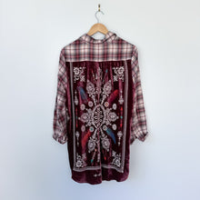 Load image into Gallery viewer, Johnny Was 3J Workshop Lorie Plaid Embroidered Shirt Burgundy M
