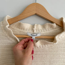 Load image into Gallery viewer, Madewell Ruffle-Neck Long Sleeve Casual Pullover Sweater Cream L
