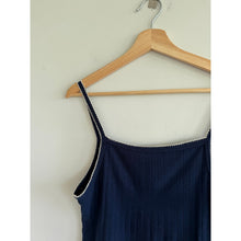 Load image into Gallery viewer, By Together Pointelle Ribbed Knit Cropped Cami Top Blue S
