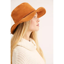 Load image into Gallery viewer, Free People Tennessee Suede Floppy Bucket Hat Brown One Size
