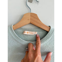 Load image into Gallery viewer, Tory Burch Merino Wool Crew Neck Pullover Sweater Seafoam Green XS

