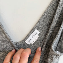 Load image into Gallery viewer, Lovers + Friends Bari Waist Tie V-Neck Sleeveless Mini Dress Heather Grey M
