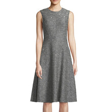 Load image into Gallery viewer, Lela Rose Seamed Full Skirt Sequin Fit &amp; Flare Dress Gray 12 NWT
