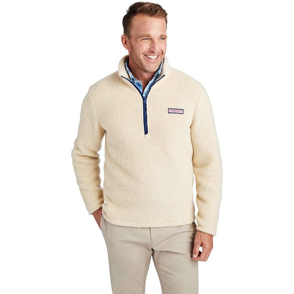 Vineyard Vines Heritage Sherpa 1/2-Zip in Camel XXS