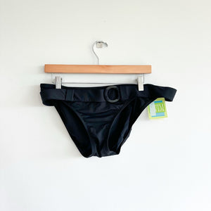 Swim Systems Retro Belted Bikini Bottoms Black L NWT