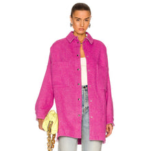 Load image into Gallery viewer, IRO Bardak Snap Button Wool Blend Oversized Shacket Fuschia Pink 36
