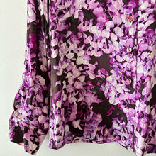 Load image into Gallery viewer, Escada by Neiman Marcus Silk Floral Long Sleeve Button Up Shirt Purple 34
