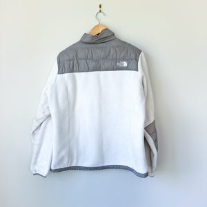 The North Face Denali Fleece Full Zip Polartec Puffer Jacket Gray Ivory XL