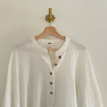 Load image into Gallery viewer, Free People Easy Does It Button Front Dolman Long Sleeve Blouse White M
