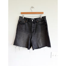 Load image into Gallery viewer, Pistola Kaylee Loose Denim Raw Hem High Rise Bermuda Shorts Black 31
