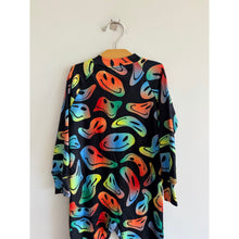 Load image into Gallery viewer, Deux Par Deux Smiley Face Boy Print Long Sleeve Thermal One Piece Black 4 NWT

