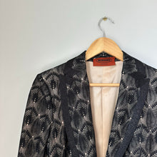 Load image into Gallery viewer, Missoni Silk Blend Single-Breasted Notch Lapel Lace Overlay Blazer Black 46
